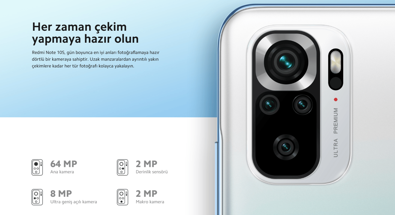 Yenilenmiş Xiaomi Redmi Note 10S Kamera